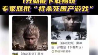 《黑神话》遭盗版侵权 专家怒批将杀死国产游戏